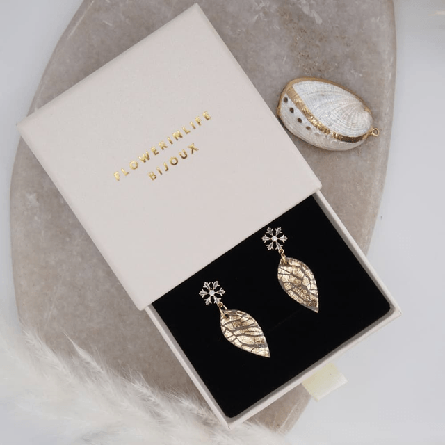 Boucles d'oreilles mariage femme doré