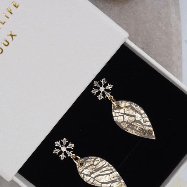 Boucles d'oreilles mariage femme doré