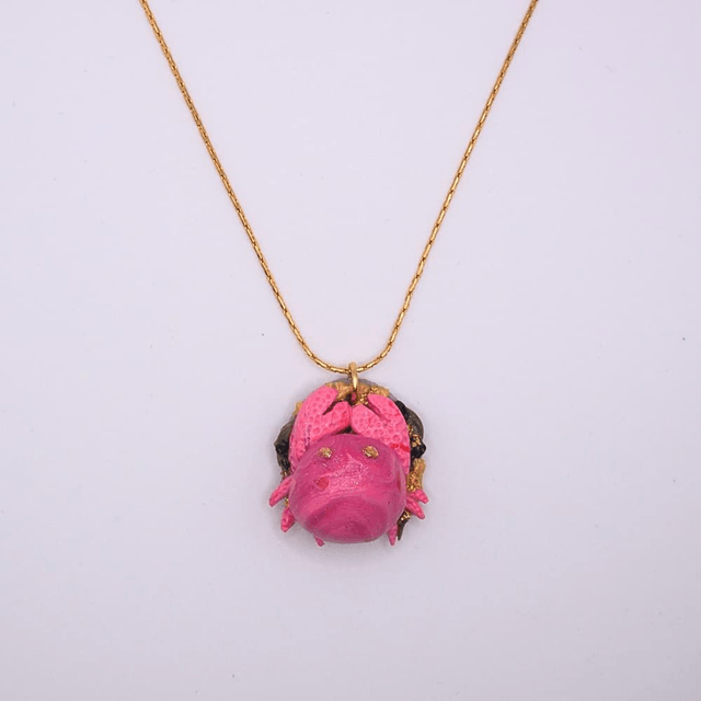 Collier crabe rose