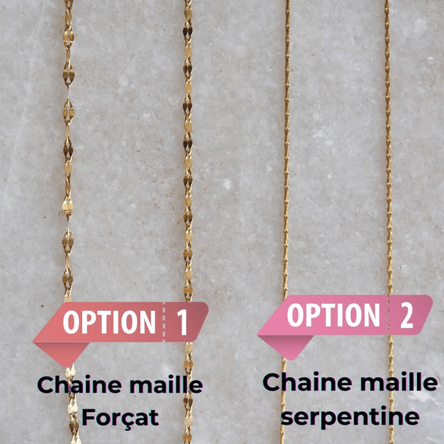 Collier artisanal en acier inoxydable avec pendentif goutte effet craquelé doré
