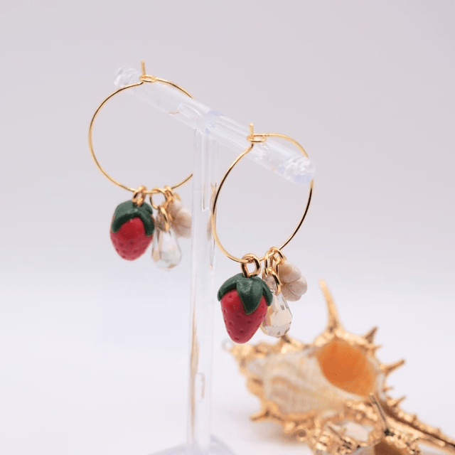 Boucles d’oreilles Fraise d’Été