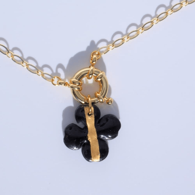 Collier trèfle éclat doré