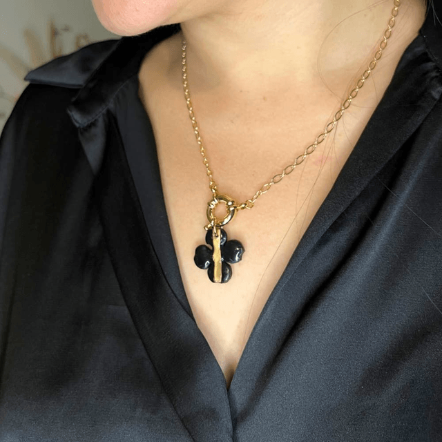Collier trèfle éclat doré