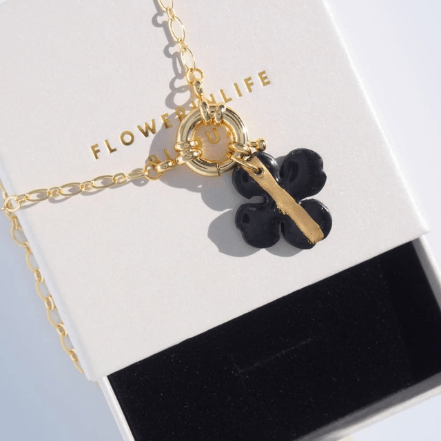 Collier trèfle éclat doré