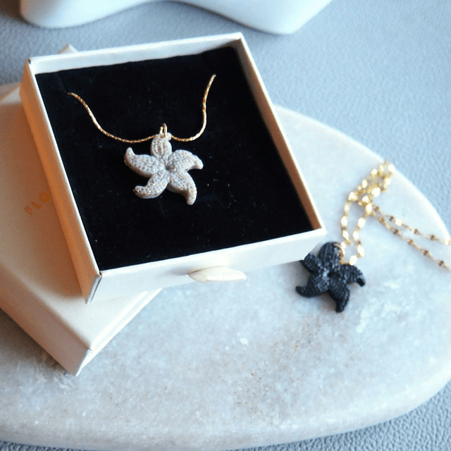 Collier femme acier inoxydable étoile de mer grise