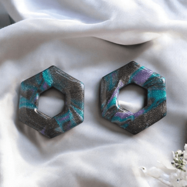 Boucles créoles abalone rio bleu 
