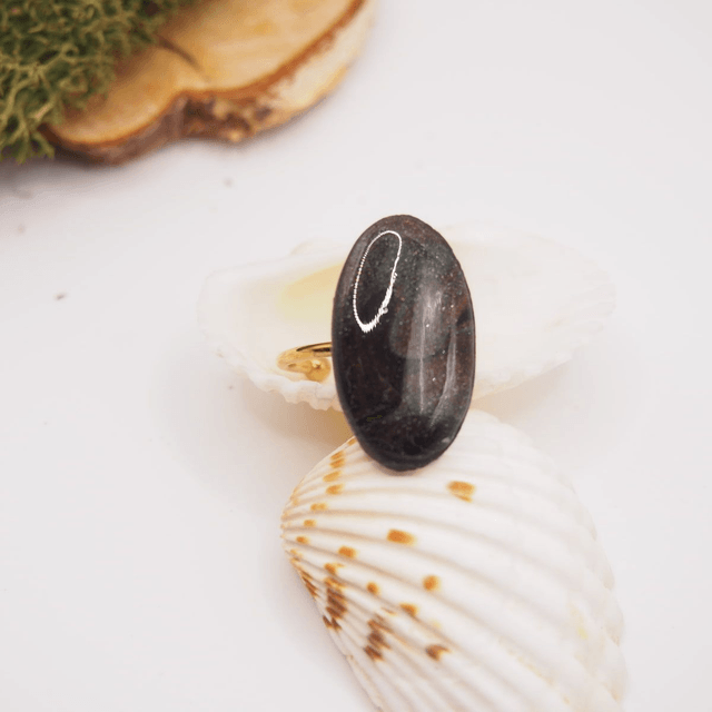 Bague femme pierre noire