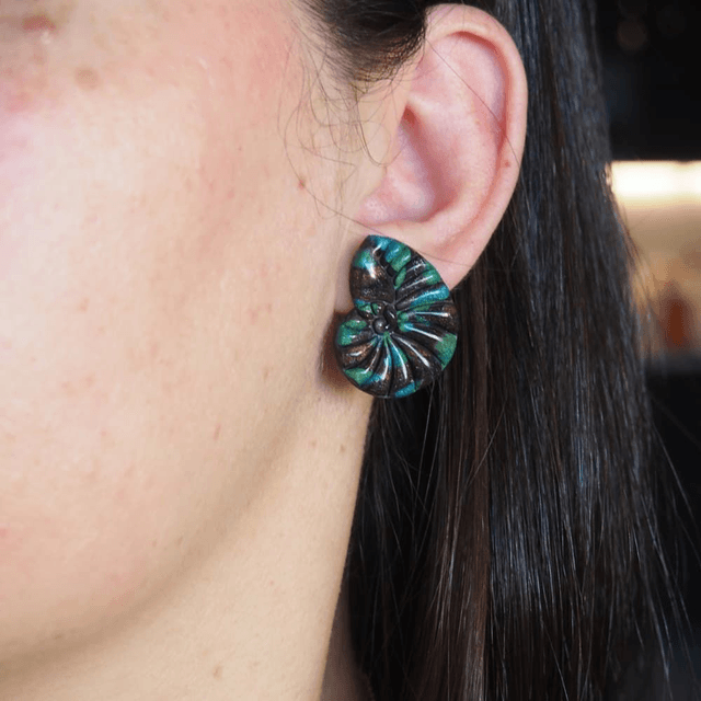 Boucles d'oreilles coquillage spiralé