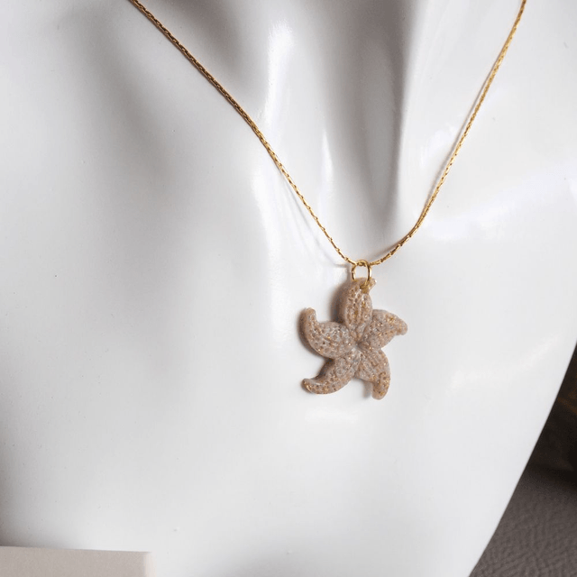 Collier femme acier inoxydable étoile de mer grise