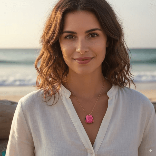 Collier crabe rose