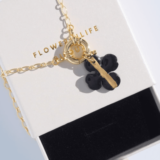 Collier trèfle éclat doré