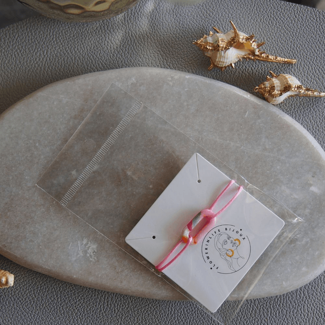 Bracelet artisanal d'été pour femme en cordon ajustable rose